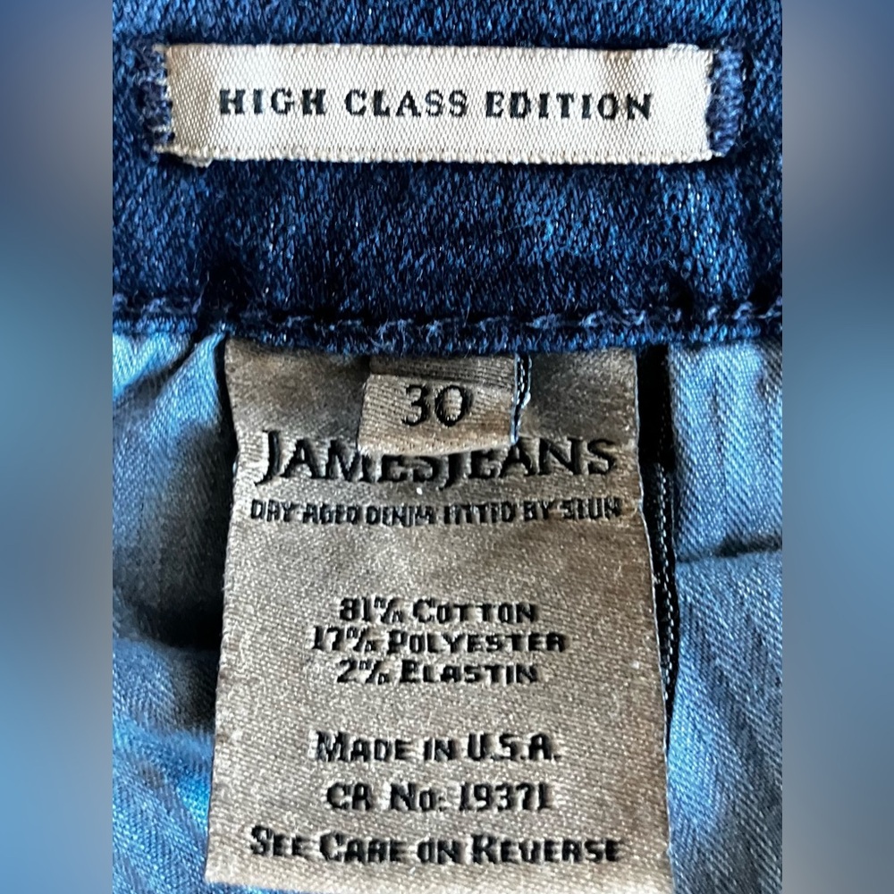 Vintage EUC JAMES JEANS High Class Wide Leg w/ Stretch 30 Blue Dark Paris Wash - Picture 4 of 13